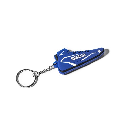 Sparco Italy Leather Keyring Blue Blue