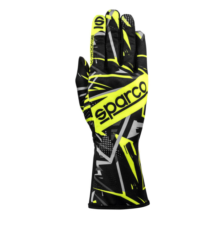 BKG0001B0 K08 Spacro K Rookie Kart Gloves Black Fluro Yellow 01