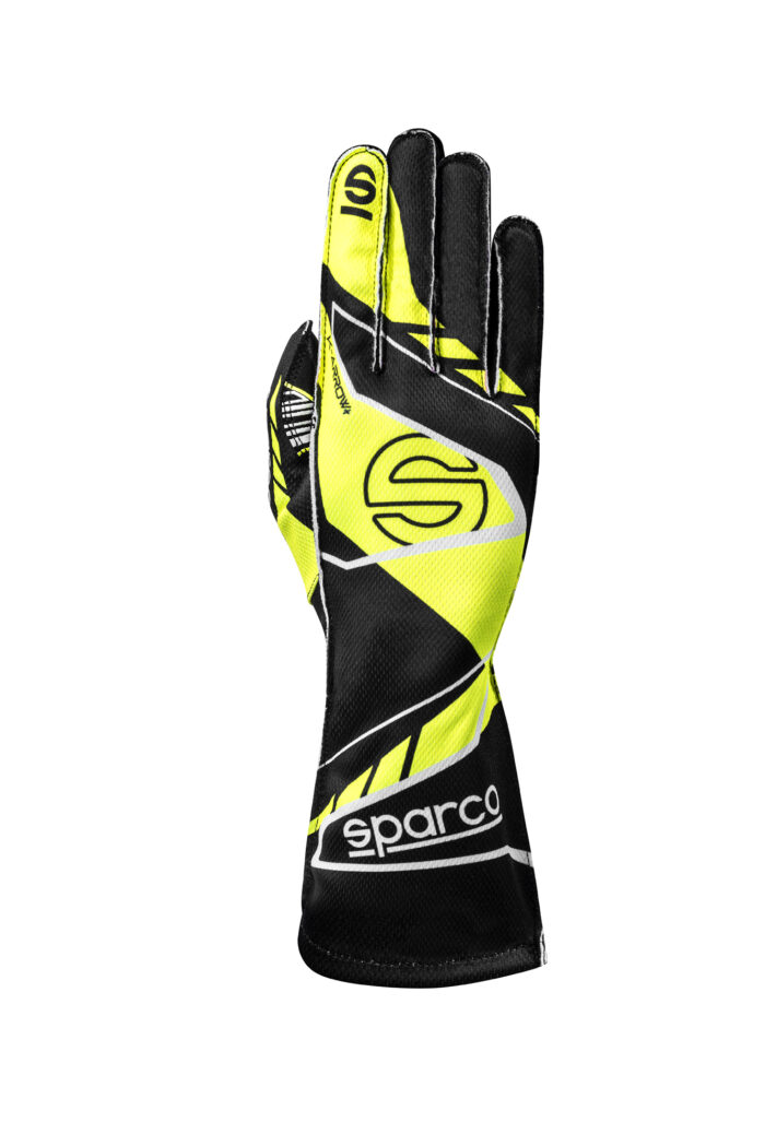 BKG0003B0 K08 Sparco K Arrow Kart Gloves Black Fluro Yellow 01