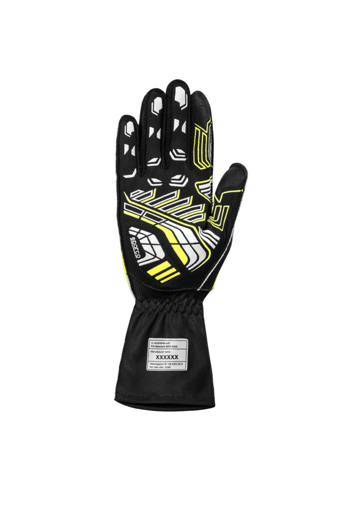 BKG0003B0 K08 Sparco K Arrow Kart Gloves Black Fluro Yellow 02