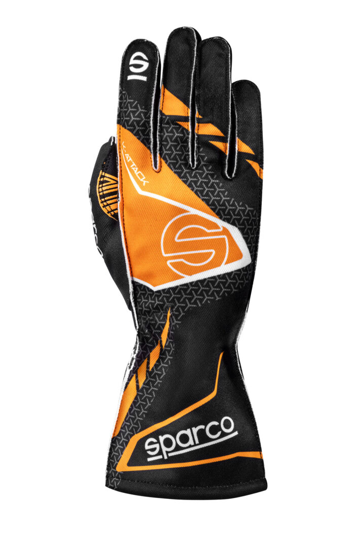 BKG0004B0 K04 Sparco K Attack Kart Gloves Black Fluro Orange 01