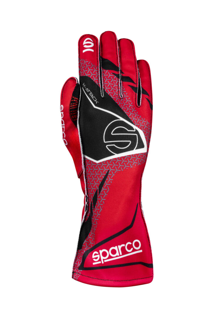 BKG0004B0 R27 Sparco K Attack Kart Gloves Red Black 01