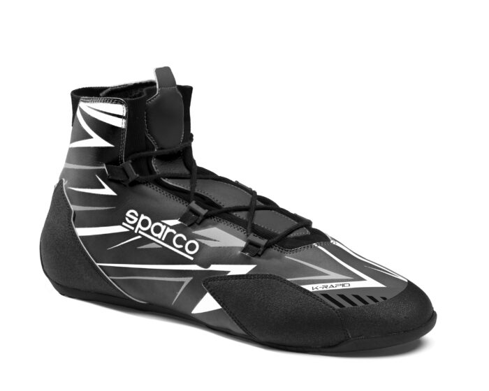 Sparco K Rapid Kart Boots Lace Closure Black White 01 scaled