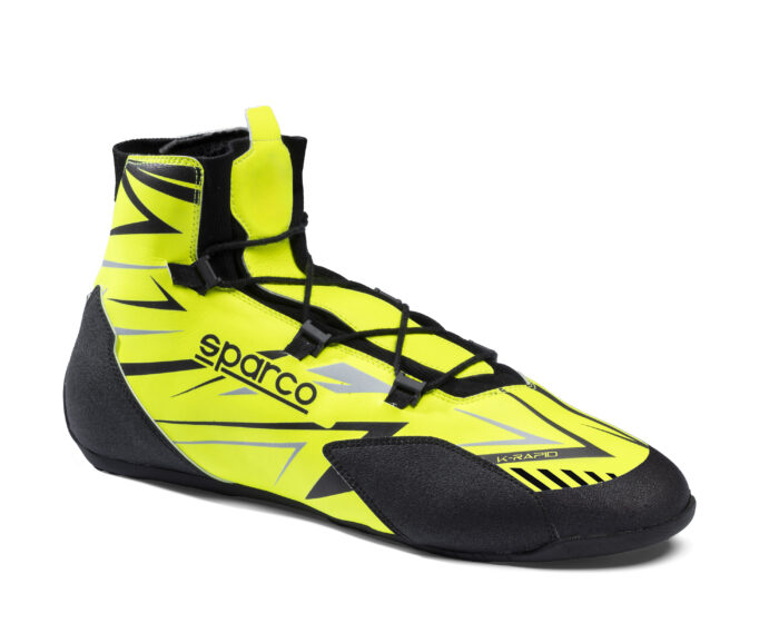 Sparco K Rapid Kart Boots Lace Closure Fluro Yeellow Black 01 scaled