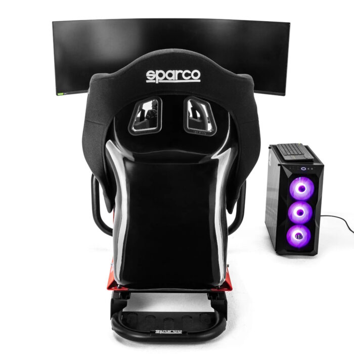 sparco gt r rig ii gt r profanatec sim kit pror330 leatherpckeybordstandmonitor 4